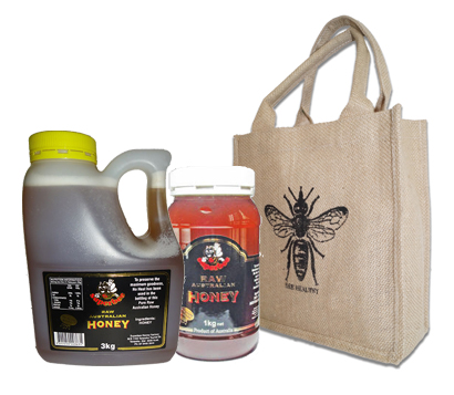 buy raw honey in jute bag image
