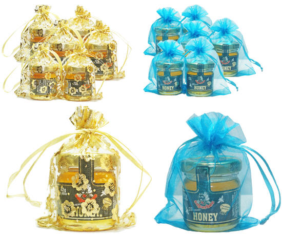 6 mini honey bottles image