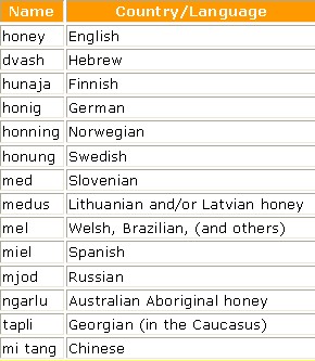 honey in different languages image