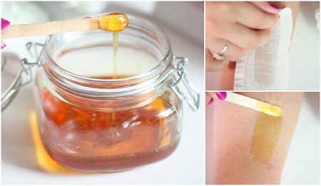 wax your body hair with honey steps image